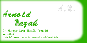 arnold mazak business card